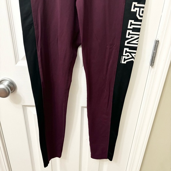 PINK Victorias Secret Wine Colored 7/8 Length Leggings Women’s Size Medium - Picture 4 of 9